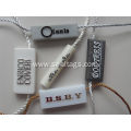 Plastic name tags with string